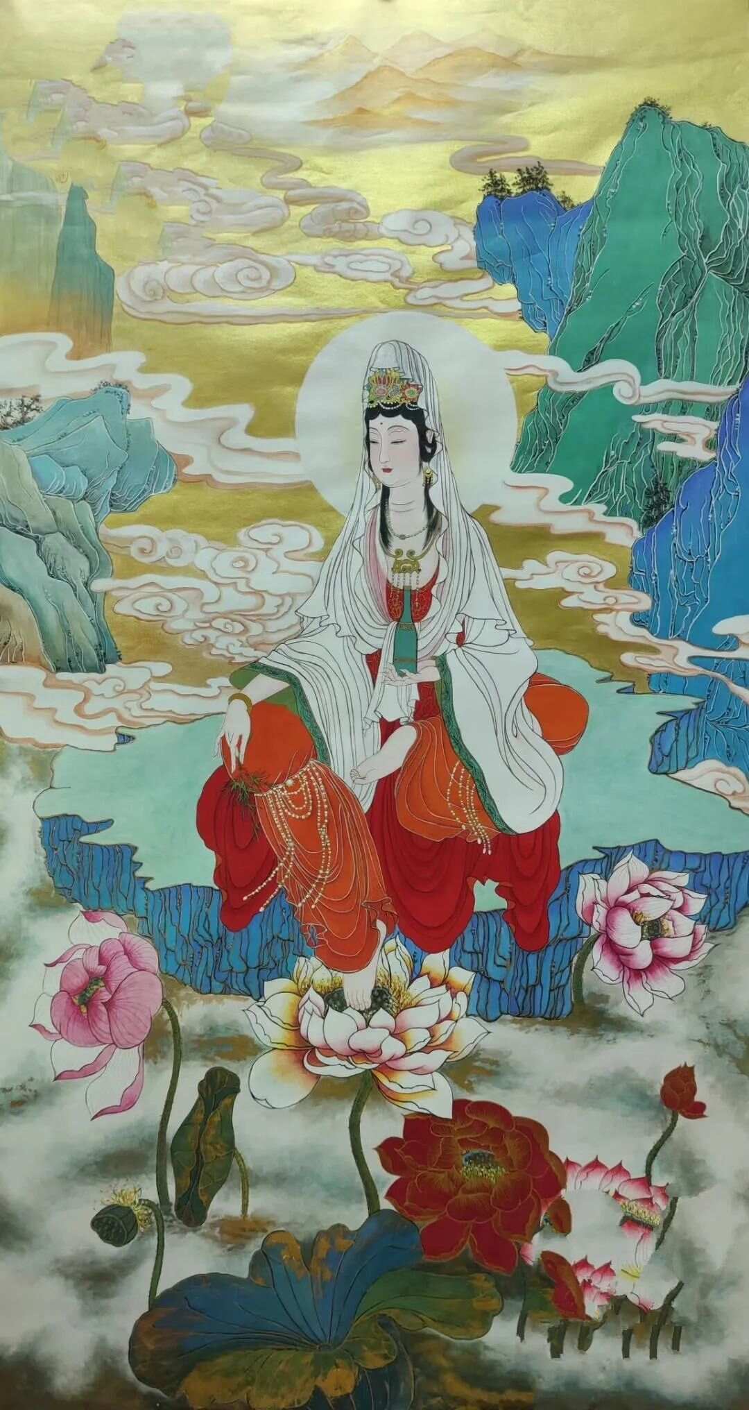 最新观音画作，与自然美景对话，探寻内心平和之旅